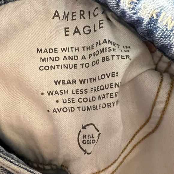 American Eagle Mens Jeans 30x30 Airflex Athletic‎ Skinny Distressed Light Wash - Picture 10 of 14